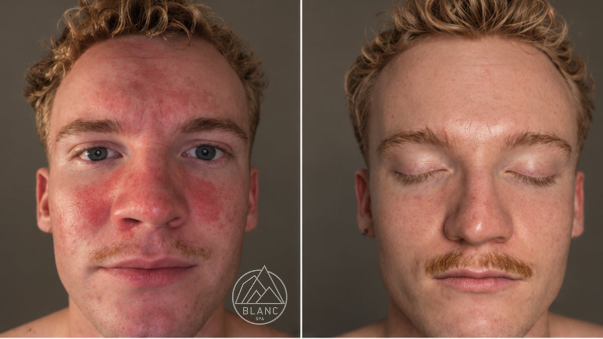 Blanc Spa reactive skin before and after client result